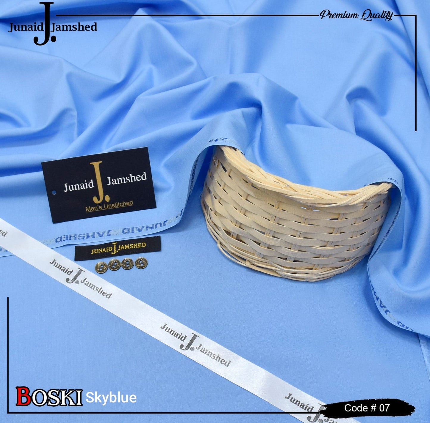 J. JUNAID JAMSHAED - FOUR SEASONS WASH & WEAR BOSKI SKY BLUE