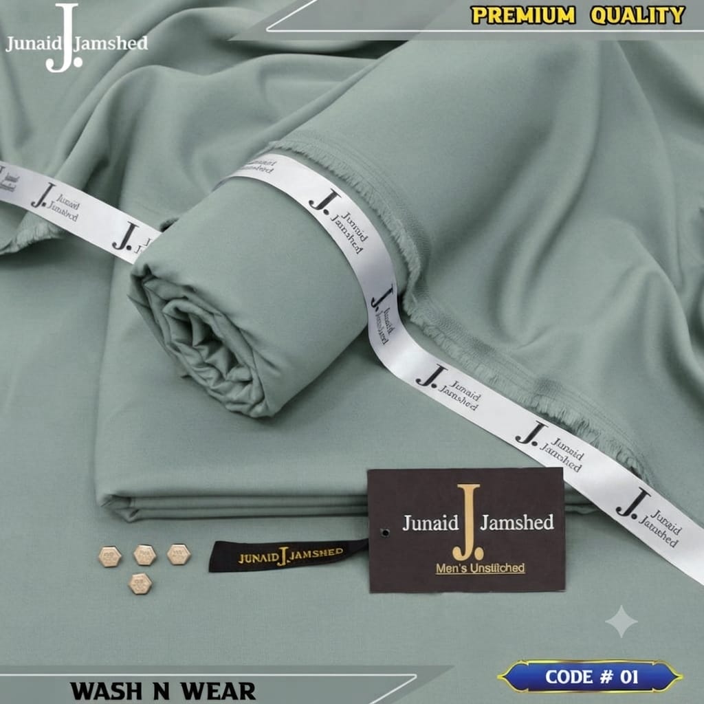 J. JUNAID JAMSHED PREMIUM WASH N WEAR PISTACHIO GREY