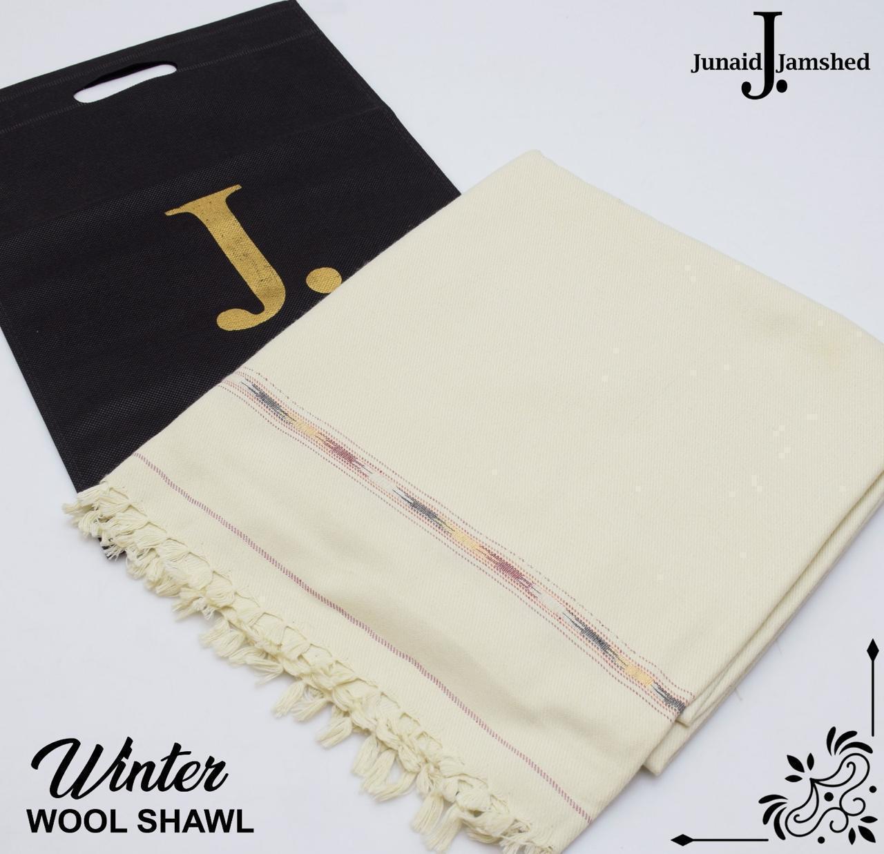 Premium Men's Wool Shawl By Junaid jamshed Off White