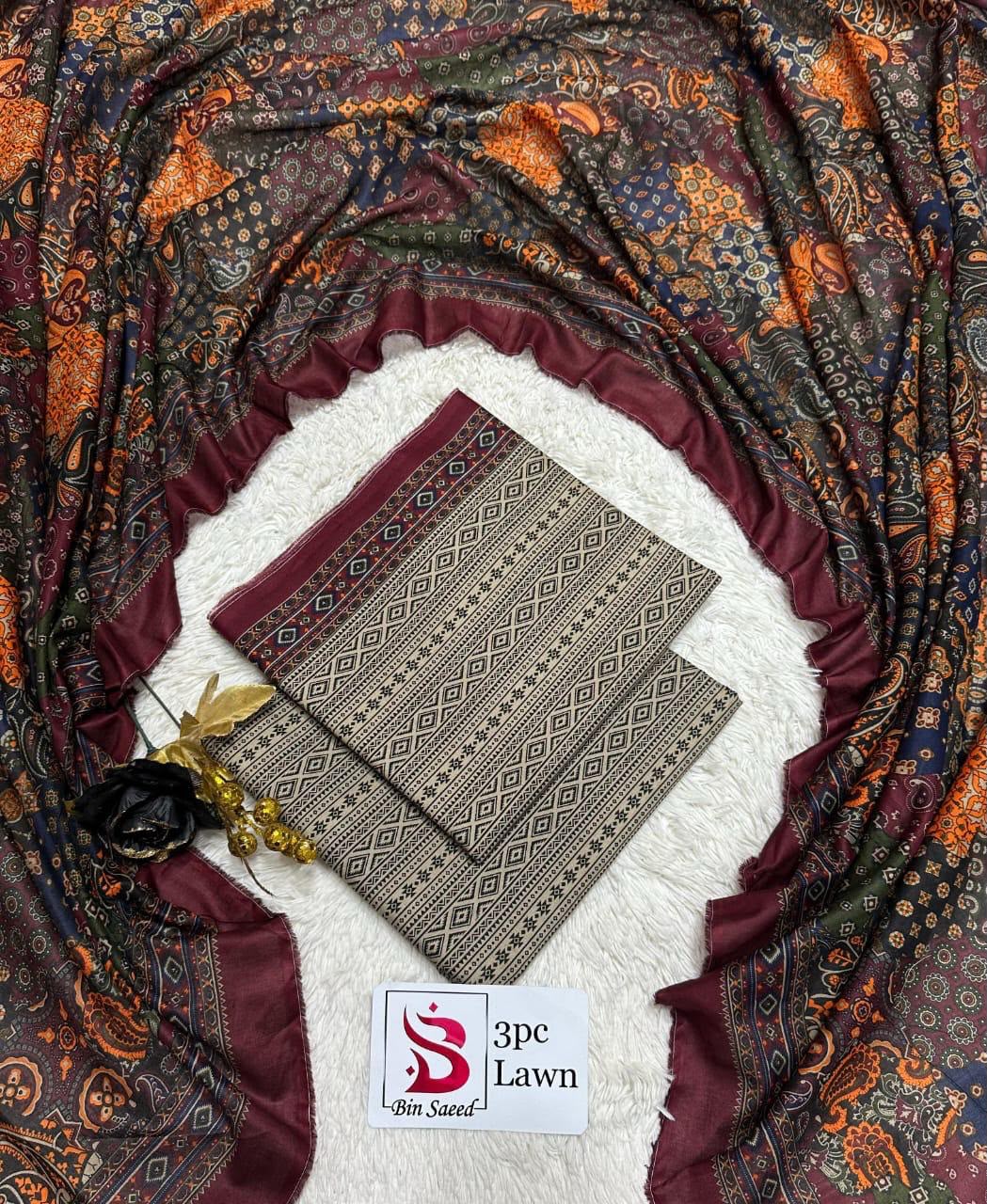 Orignal Binsaeed Lawn 3-piece Unstitched 2026