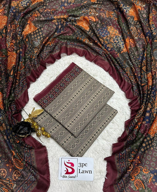 Orignal Binsaeed Lawn 3-piece Unstitched 2026