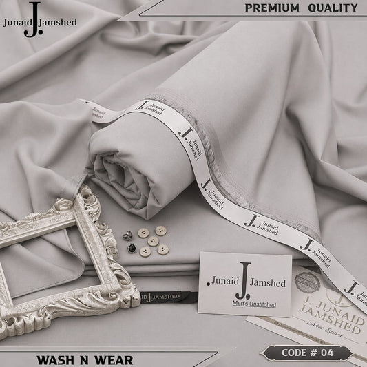 J. JUNAID JAMSHED PREMIUM WASH N WEAR SILVER GREY