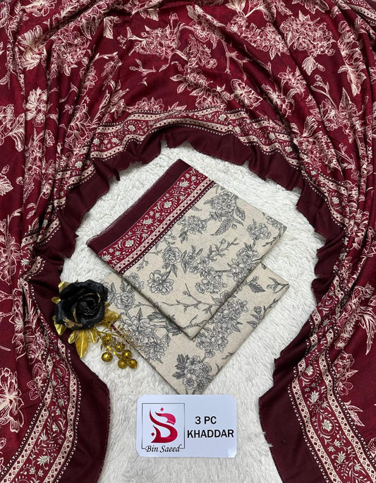 Binsaeed khaddar 3-Piece 100% Orignal RC 1002