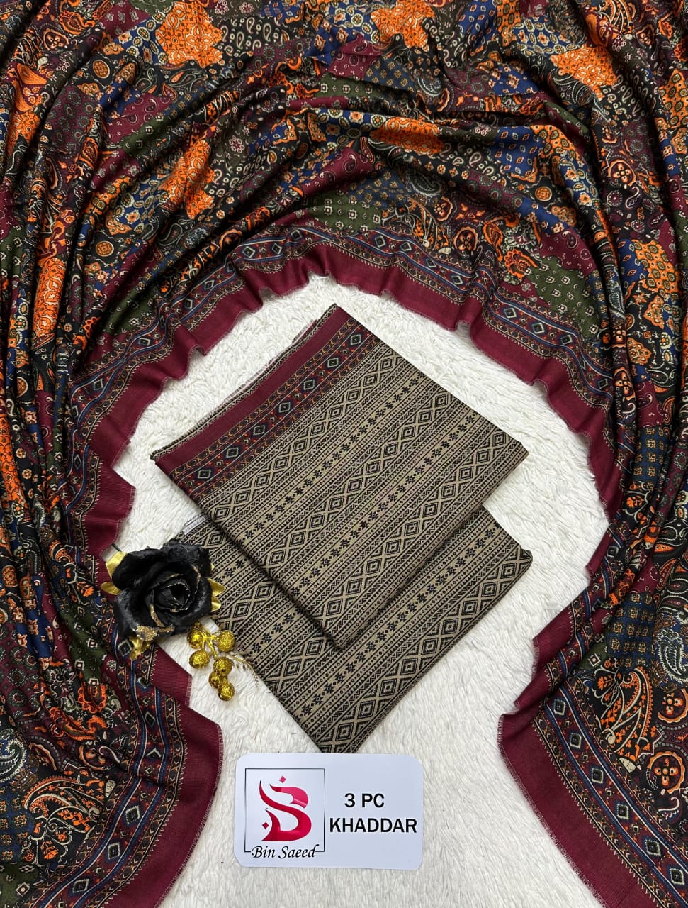 Binsaeed khaddar 3-Piece 100% Orignal RC 1004