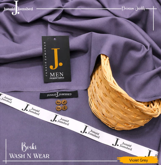 J. JUNAID JAMSHAED - FOUR SEASONS WASH & WEAR VIOLET GREY