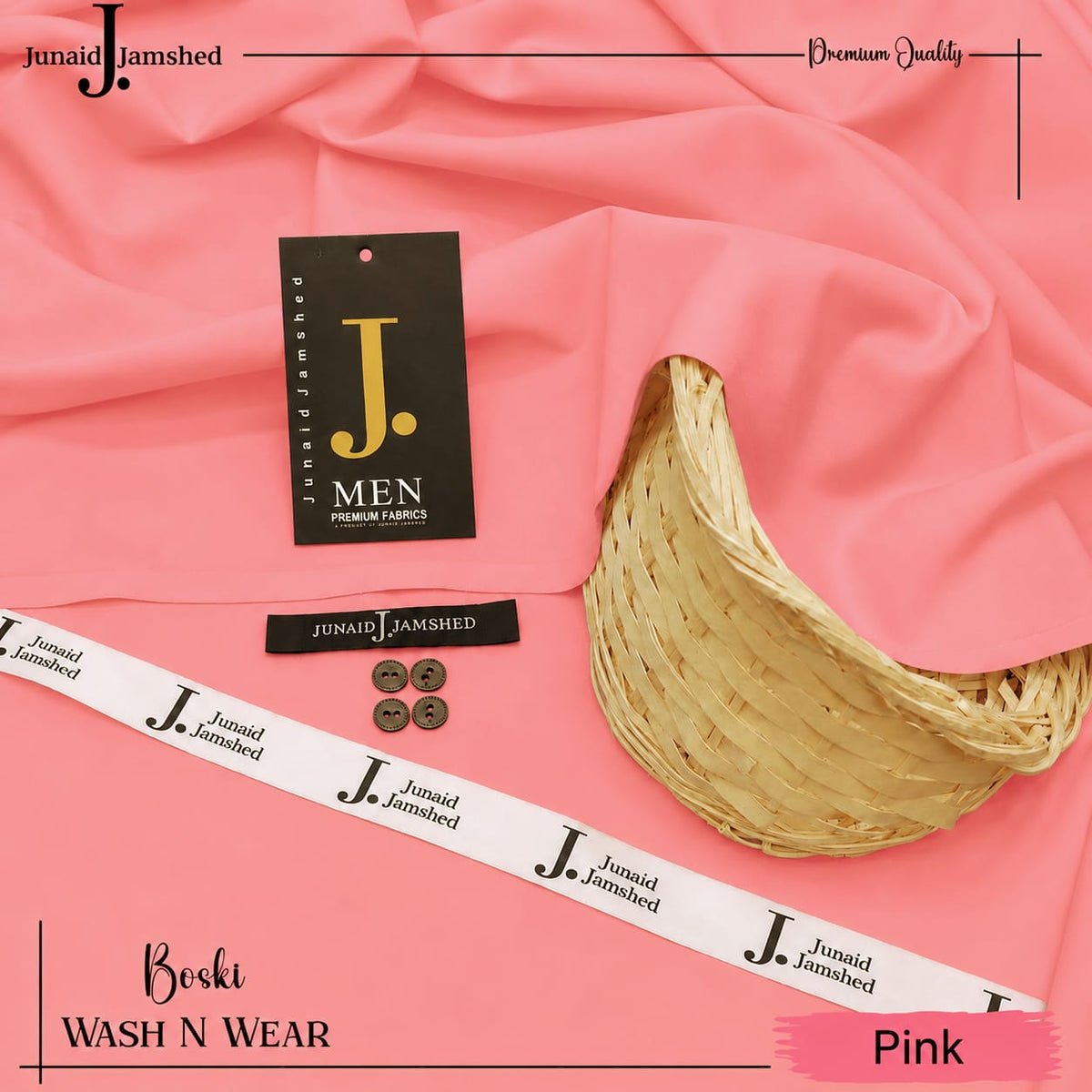 J. JUNAID JAMSHAED - FOUR SEASONS WASH & WEAR PINK