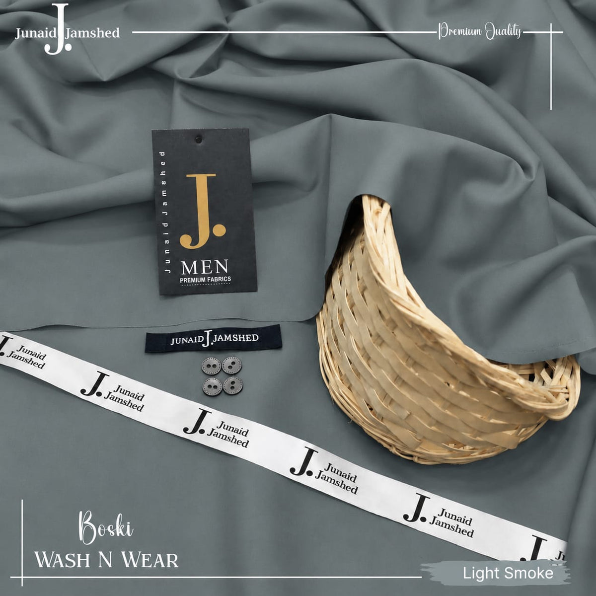 J. JUNAID JAMSHAED - FOUR SEASONS WASH & WEAR LIGHT SMOKE