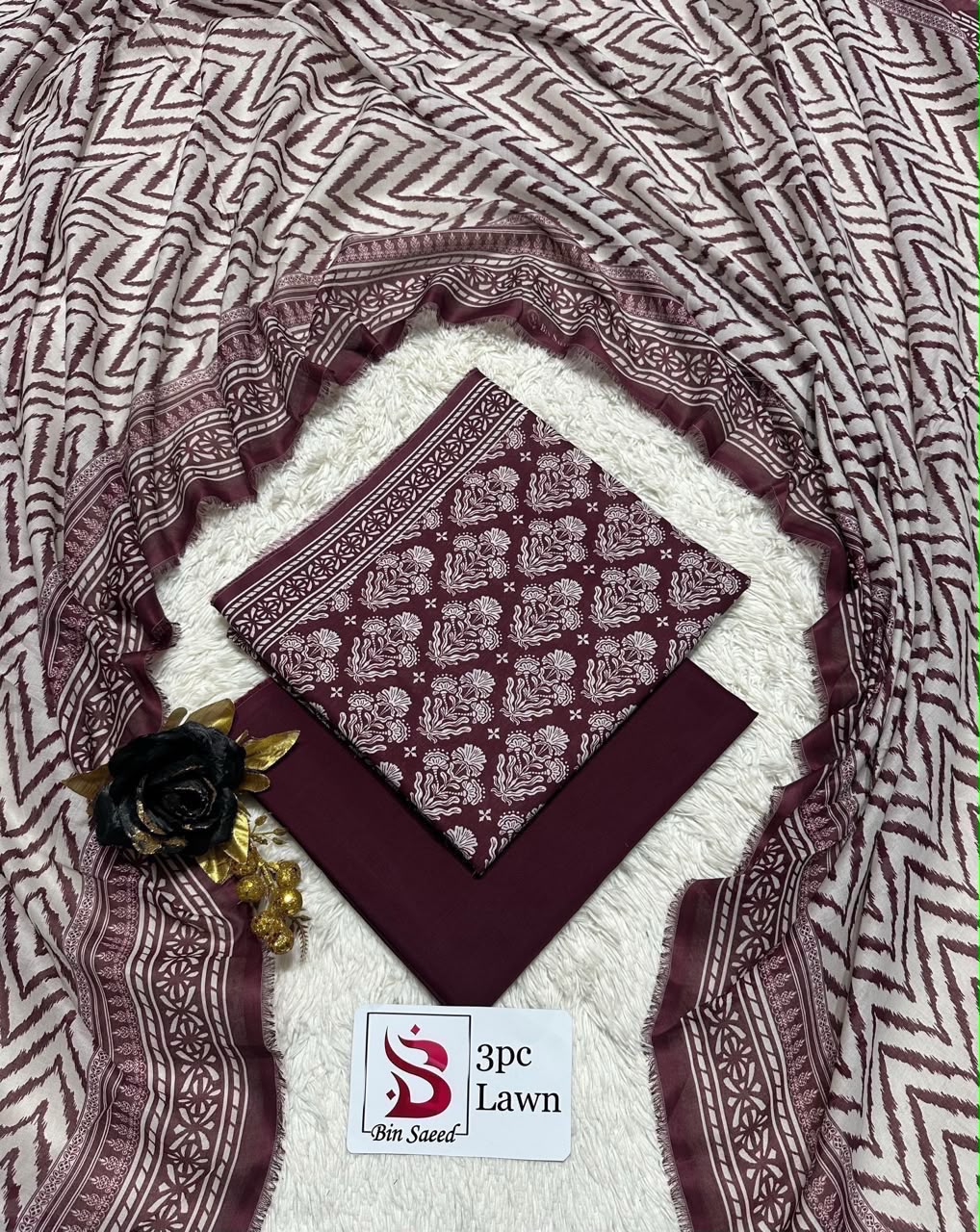 Orignal Binsaeed Lawn 3-piece Unstitched 2026