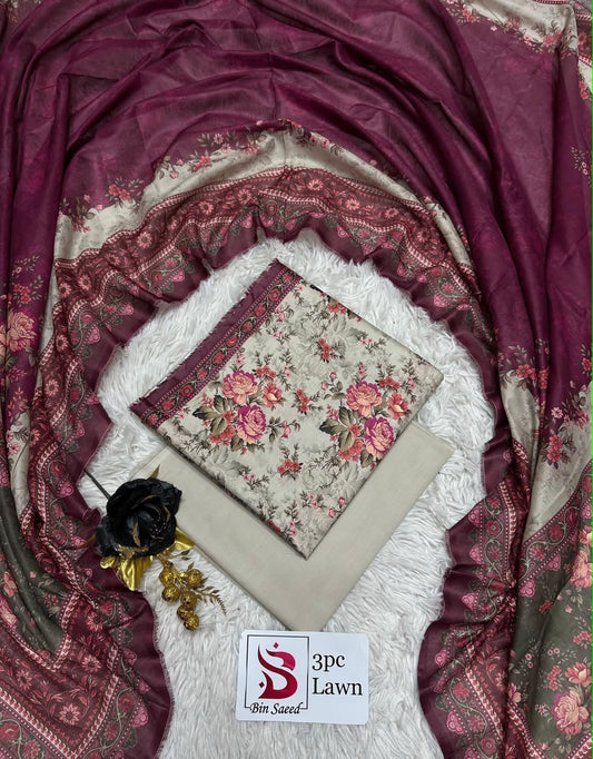 Orignal Binsaeed Lawn 3-piece Unstitched 2026