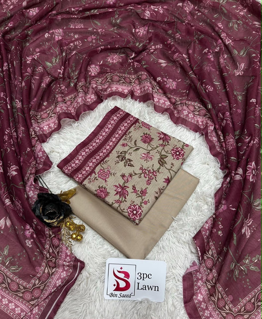 Orignal Binsaeed Lawn 3-piece Unstitched 2026