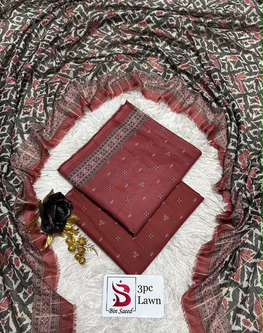 Orignal Binsaeed Lawn 3-piece Unstitched 2026