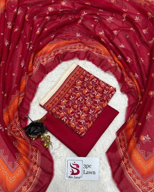 Orignal Binsaeed Lawn 3-piece Unstitched 2026
