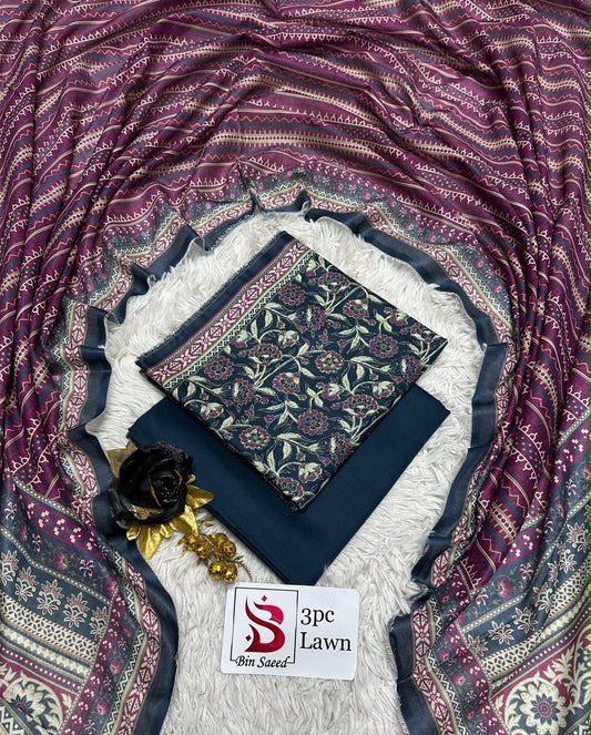 Orignal Binsaeed Lawn 3-piece Unstitched 2026